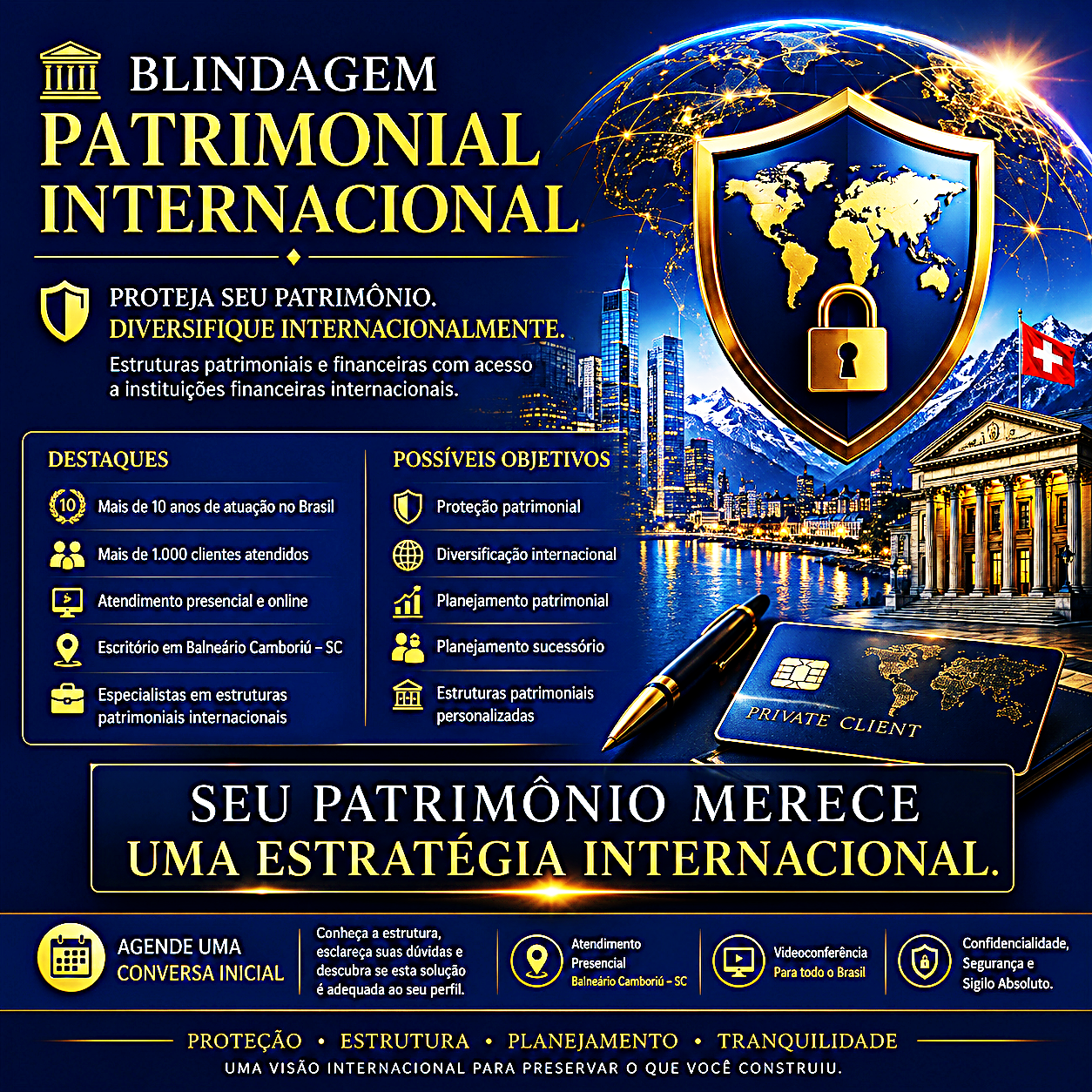 Blindagem Patrimonial Internacional — proteção, diversificação e estruturas patrimoniais globais